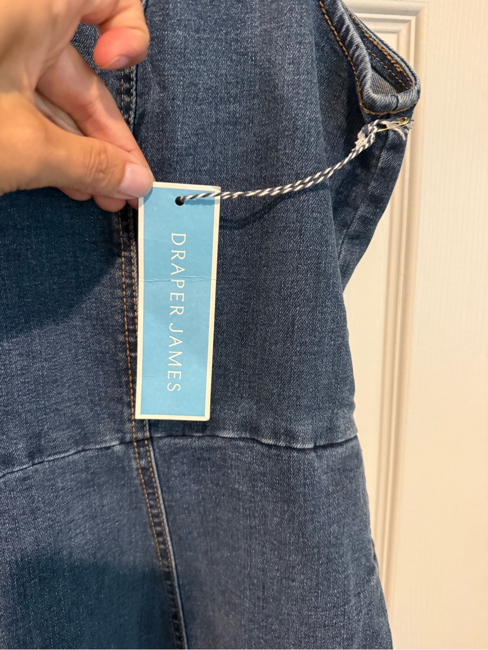 NWT Draper James Sleeveless Denim A-Line Dress Size 16 Blue Zip Back - Picture 2 of 5